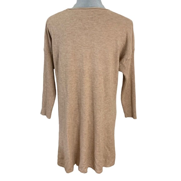 Top It Off Sweater Womens Size Small Medium Tan Pullover Fringe Tassels Soft - Picture 3 of 12